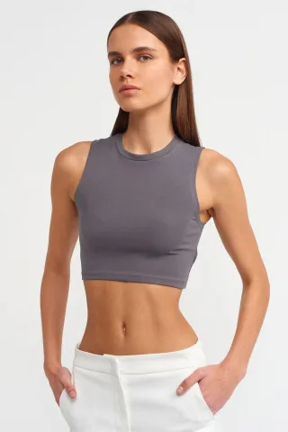 Ärmelloses Crop-Top aus Baumwolljersey