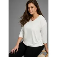 Laura Scott CURVE 3/4-Arm-Shirt Große Größen mit V-Ausschnitt und lockerer Passform