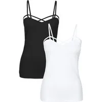 bonprix Shirttop (Packung, 2-tlg) schmale Passform, ärmelloses Design