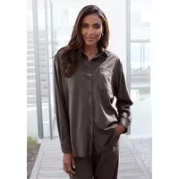 French Connection Langarmhemd aus Veloursleder-Imitat mit aufgesetzter Tasche, Loungewear