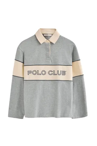 Poloshirt Lis grau mit gesticktem Polo Club-Logo