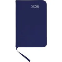 Stylex Schreibwaren Taschenkalender Taschenkalender 2026 / ca DIN A7 / mit PU Einband / Farbe: blau