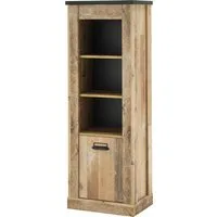 Home affaire Wäscheschrank SHERWOOD Hochkommode Kommode Schrank in modernem Holz Dekor, mit Apothekergriffen aus Metall, Höhe 146 cm