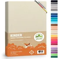 leevitex® Spannbettlaken Jersey aus 100% Baumwolle, für Kinder- & Standardmatratzen, Jersey, Gummizug: rundum, 100% Baumwolle, anschmiegsam & dehnbar, diverse Größen und Farben