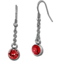 Amello Paar Ohrhänger Amello Ohrringe Edelstahl Ohrhänger rund (Ohrhänger), Damen Ohrhänger rund aus Edelstahl (Stainless Steel) silberfarben, rot