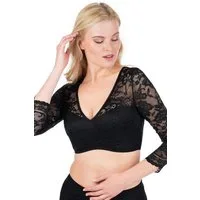 MarJo Dirndlbluse Dirndlbluse - ZEIL - offweiß, schwarz