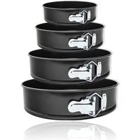 mixed24 Backform 4er Set Springformen, (4er Set 4-tlg), inkl. 1x Teigschaber Kuchenform Rundform Blechform