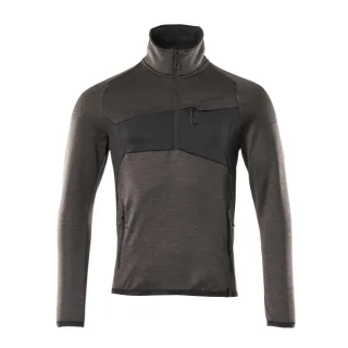 MASCOT Herren Fleecepullover mit kurzem Reißverschluss ACCELERATE Dunkelanthrazit / Schwarz 5XL - 18003-316-1809-5XL