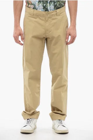 Chinohose mit hoher Taille in Beige
