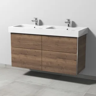 Sanipa 3way Waschtischunterbau zu Geberit iCon Waschtisch mit 4 Auszügen, Eiche-Tabak BR65650