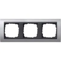 Abdeckrahmen dreifach mit Zwischenrahmen, bruchsicher, Aluminium, System 55 Event aluminium, Retail