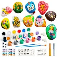 JOYIN Experimentierkasten JOYIN 10 Stück Steine Bemalen Set für Kinder mit 18 Farben, (10-tlg)