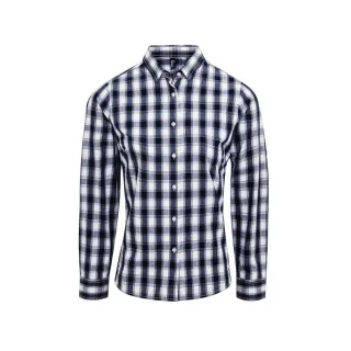 Premier - "Mulligan" Hemd für Damen Langärmlig (Weiß/Marineblau)