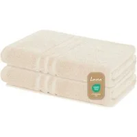Lavea Duschtuch Elena Frottee Duschtücher Set 70x140 cm Handtücher, 100% Baumwolle (2er Set), Dusch-Handtuch, 500 g/m² Frottier, weich & saugstark, pflegeleicht