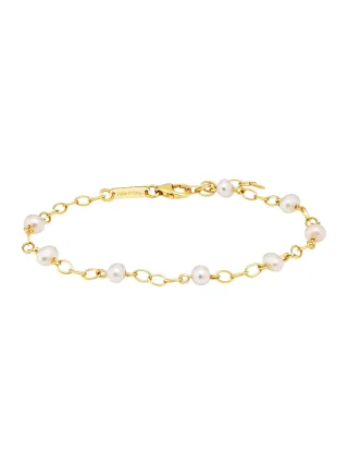 Julie Julsen Armband 925/- Sterling Silber vergoldet 8 Perlen 19cm lang