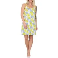 Normann Nachthemd Ärmelloses Damen Spaghetti Träger Nachthemd in floralem Print