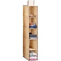 HAC24 Hängeregal Ordnungshelfer Kleiderschrank Organizer Schrankorganizer, 1-tlg., Braun mit 5 Fächern