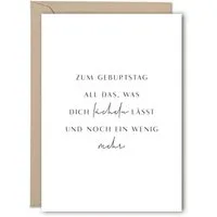 NORDEULE Geburtstagskarte "Zum Geburtstag: All das, was Dich lächeln lässt und ein wenig mehr.", 6 Stk., ideal für Geburtstagsgrüße, Briefpost