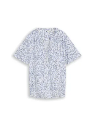 Tom Tailor - Bluse mit Muster white small leaves design - Gr. - 38