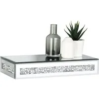 furnling Wandregal Shine, 1-tlg., schwebendes Spiegelregal mit Glitzer-Effekt, luxuriöse Glas-Ablage