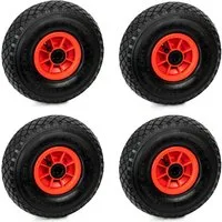 Grafner Ersatzrad 4er Set Sackkarren/Bollerwagenrad 3.00-4 PU Luftbereifung, Luftbereifung, Größe 3.00-4, Ø 26 cm