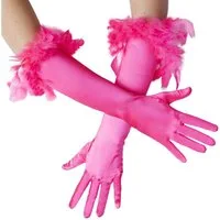 dressforfun Kostüm Faschingskleidung, auch Maskeradenverkleidung, in der Farbe pink, Gr. Einheitsgröße, Edle Satin-Handschuhe in Einheitsgröße, Ca. 43 cm