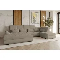 99rooms Wohnlandschaft Felicia, Sofa, U-Form, links/rechts bestellbar,Bettfunktion, 5 Zierkissen, in Chenille EDEN