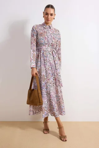 Langes, geblümtes Maxikleid für Damen, lässig/alltagstauglich, A-Linie, Hijab-Stil