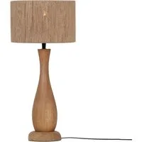 TRIO Leuchten LED Nachttischlampe, Dimmfunktion, LED wechselbar, warmweiß, groß-e Boho Tischlampe besondere Holz-lampe mit Holzfuß, Höhe 54cm