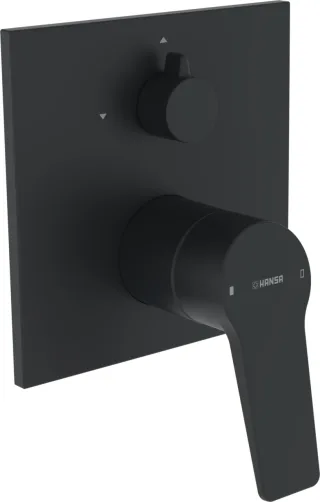 Hansa Einhandmischer FM-Set f. zwei Abgänge HANSATWIST, 8984 Rosette eckig Matt-Schwarz, 8984902333 8984902333