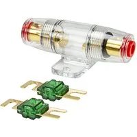tomzz Audio Kfz-Sicherungshalter Mini ANL Sicherungshalter transparent für Kabel bis 25qmm + 2 x 30A Si