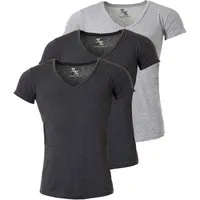 Young & Rich T-Shirt Herren Uni Basic 1315 extra tiefer Ausschnitt 3er Pack (3er-Pack, 3-tlg., 3er-Pack) V-Ausschnitt unifarben kurzarm slim fit
