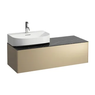 LAUFEN Waschtischunterschrank SONAR f.HWB H816341/2 1 Schubl 1175x455 Ausschn li Gold&Nero Marquina, H4054520341401