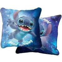 BERONAGE Dekokissen Lilo & Stitch Kissen Out of The World 40x40 cm Good Morning Good Night, passend zur Bettwäsche, ideal für Sofa, Couch, Kinder-Bett, Auto