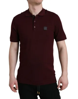 Polo-Shirt Burgunderrot mit kurzen Ärmeln