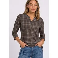 STREET ONE 3/4-Arm-Shirt Sommershirt mit Split Neck und Print