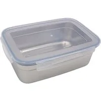 BURI Frischhaltedose Edelstahl Frischhaltedose 550ml Vorratsdose Brotdose Lunchbox Klickver, Edelstahl