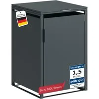 STEELSØN Mülltonnenbox Thoria 240L aus verzinktem Stahl (Anthrazit, verfügbar mit 1, 2, 3, 4, oder 5 Türen), Für 1 Tonne