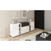 Home affaire Sideboard BERLIN, Moderne grifflose Kommode Breite 190 cm, offene Fächern/ Schubladen
