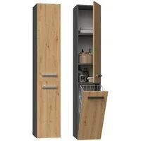 MAGOWA Badkommode Badezimmerschrank NEL IV – Stilvoll, funktional & platzsparend, Tiefe: 30 cm Breite: 31 cm Höhe: 174 cm