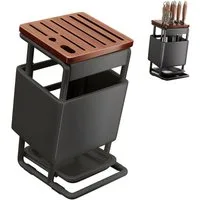 OSTWOLKE Messerblock Universal Messerhalter mit Tropfschale, ohne messer