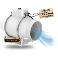 TronicXL Radialventilator 100mm Abluft Turbo Lüfter ohne Kabel für Festmontage Ventilator Rohr, 43 Watt