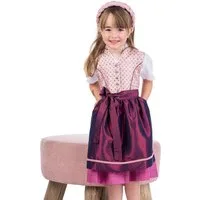 Isar-Trachten Dirndl Kinderdirndl 3tlg. - TALISA - altrosa/bordeaux