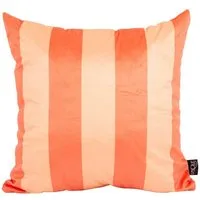 SCHÖNER LEBEN. Dekokissen Samtkissen Kissenhülle Streifen Peach Orange 45x45 cm