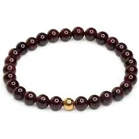 MayTree Armband Granat (Stück, 1-tlg), mit Perle aus 925Silber, 24K vergoldet