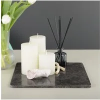 wohnfreuden Dekoschüssel Marmor Tablett 30 cm anthrazit quadratisch flach, 32992