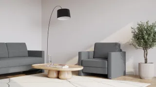 BRUNO Schlafsessel 70cm in Dunkelgrau | praktische Größe | stabiles Massivholz & Boxspringkomfort