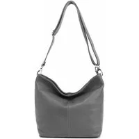 ITALYSHOP24 Schultertasche MADE IN ITALY Damen Leder Tasche Shopper Umhängetasche Cross Over Body, Brusttasche Bag große 3xFach geteiltes Hauptfach Freizeit Abend Urlaub