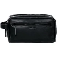 FEYNSINN Kosmetiktasche echt Leder Kulturtasche groß schwarz FRIIS, Waschbeutel Echtleder für Herren, Kosmetiktasche, Waschtasche schwarz