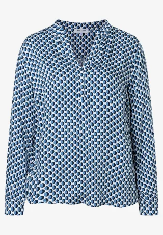 MORE & MORE - Viskose-Printbluse blau - Gr. - 38